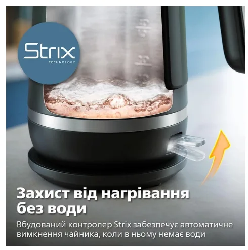 Електрочайник Philips пластик 1,7 л чорний з подвійними стінками