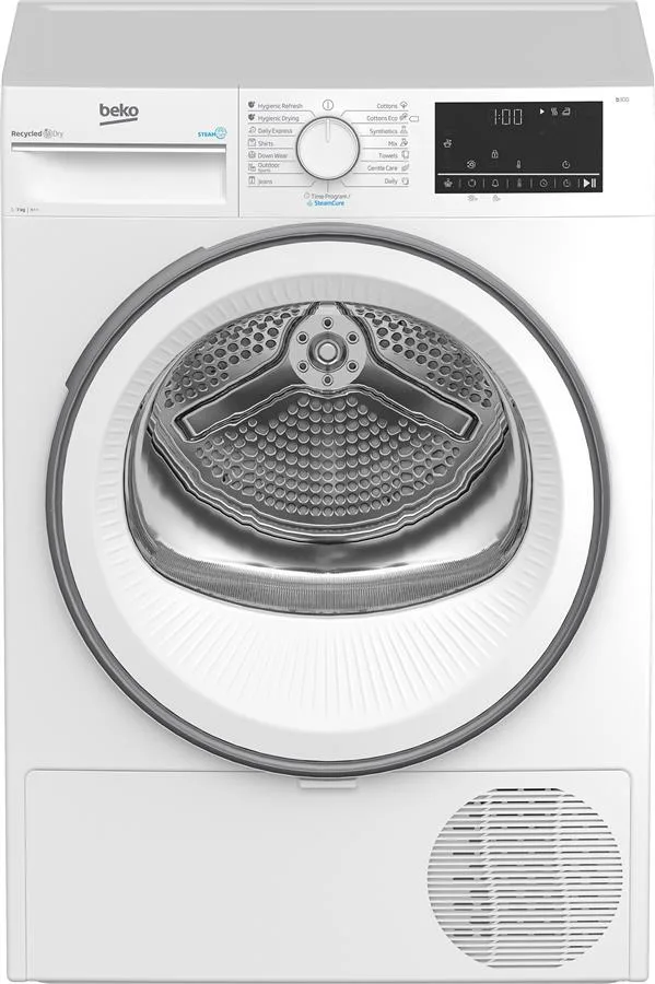 Сушильна машина Beko тепловий насос 7 кг біла 54,3 см дисплей