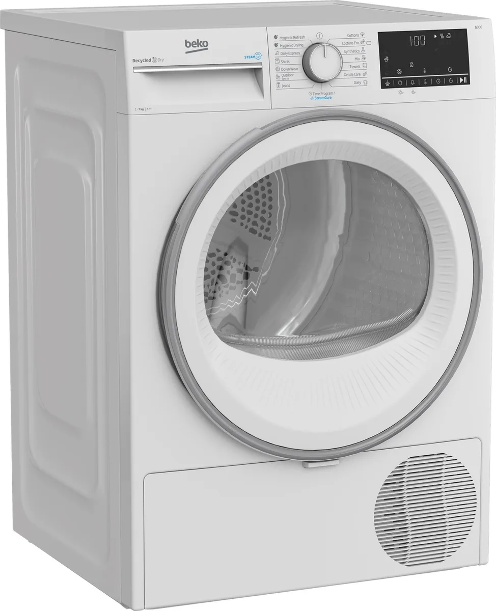Сушильна машина Beko тепловий насос 7 кг біла 54,3 см дисплей