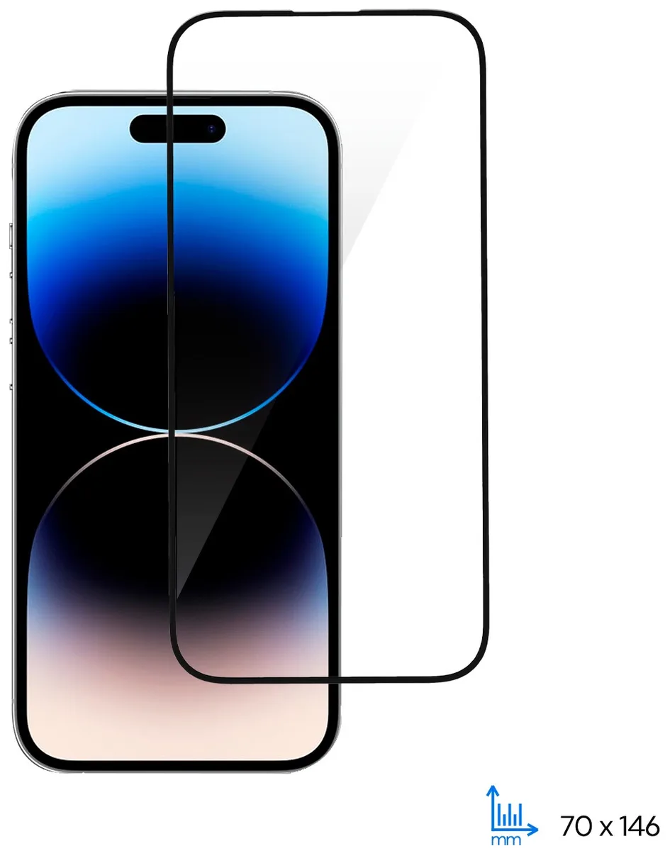 Захисне скло 2E для iPhone 14 Pro, 2.5D FCFG, (1 Pack), чорна рамка