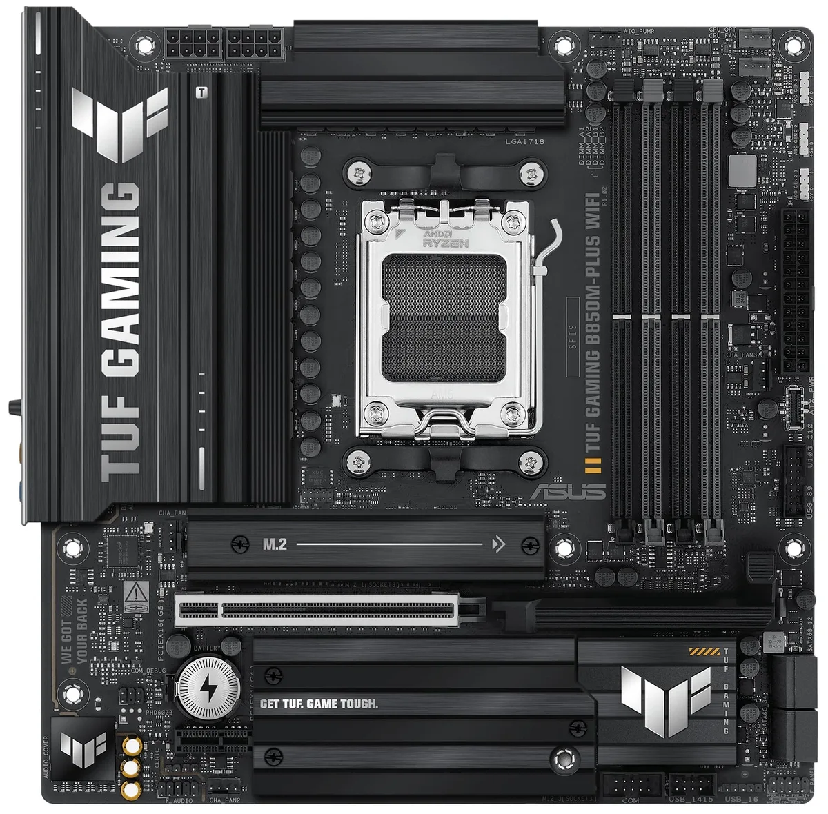 Материнcька плата ASUS TUF GAMING B850M-PLUS WIFI sAM5 B850 4xDDR5 M.2 HDMI DP Wi-Fi BT mATX