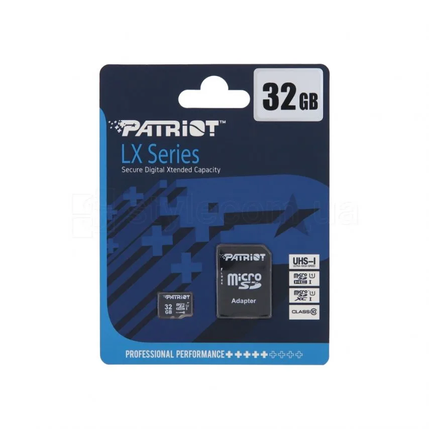 Карта пам'яті Patriot MicroSDHC 32Гб Class 10 UHS-I з адаптером