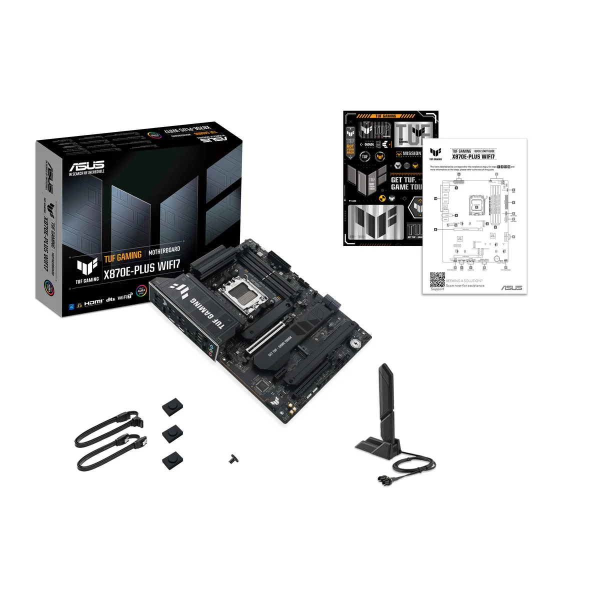 Материнcька плата ASUS TUF GAMING X870E-PLUS WIFI7 sAM5 X870E 4xDDR5 M.2 HDMI Wi-Fi BT ATX