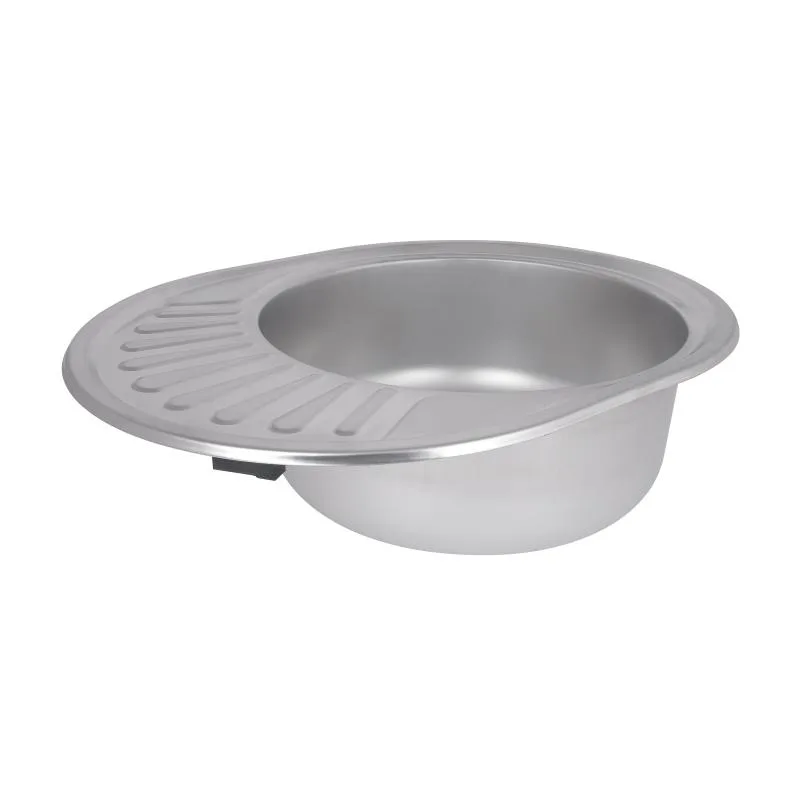 Кухонная мойка Brinex 5745 овальная 600х470х180 мм нержавеющая сталь Satin