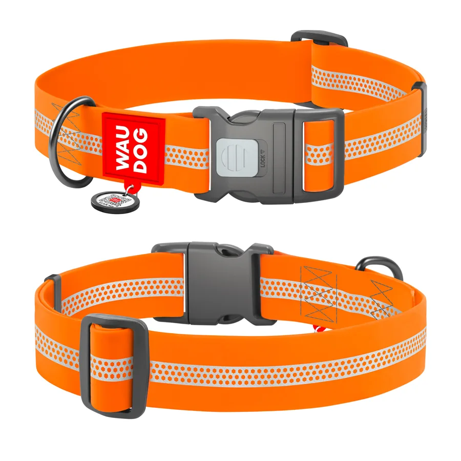 Нашийник WAUDOG Waterproof світловідбивний 40 мм Collartex XXL 46-70 см помаранчевий