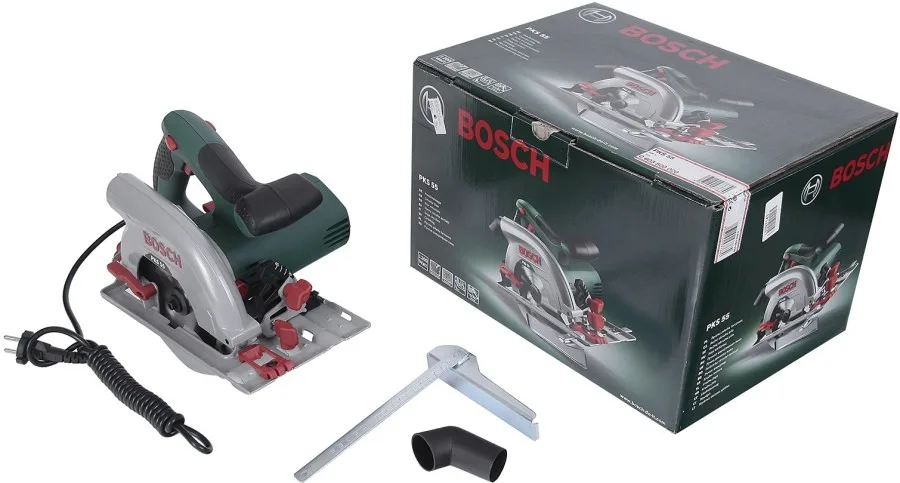 Дискова пила Bosch PKS 55, 1200 Вт, 160 мм, вага 3.9 кг.