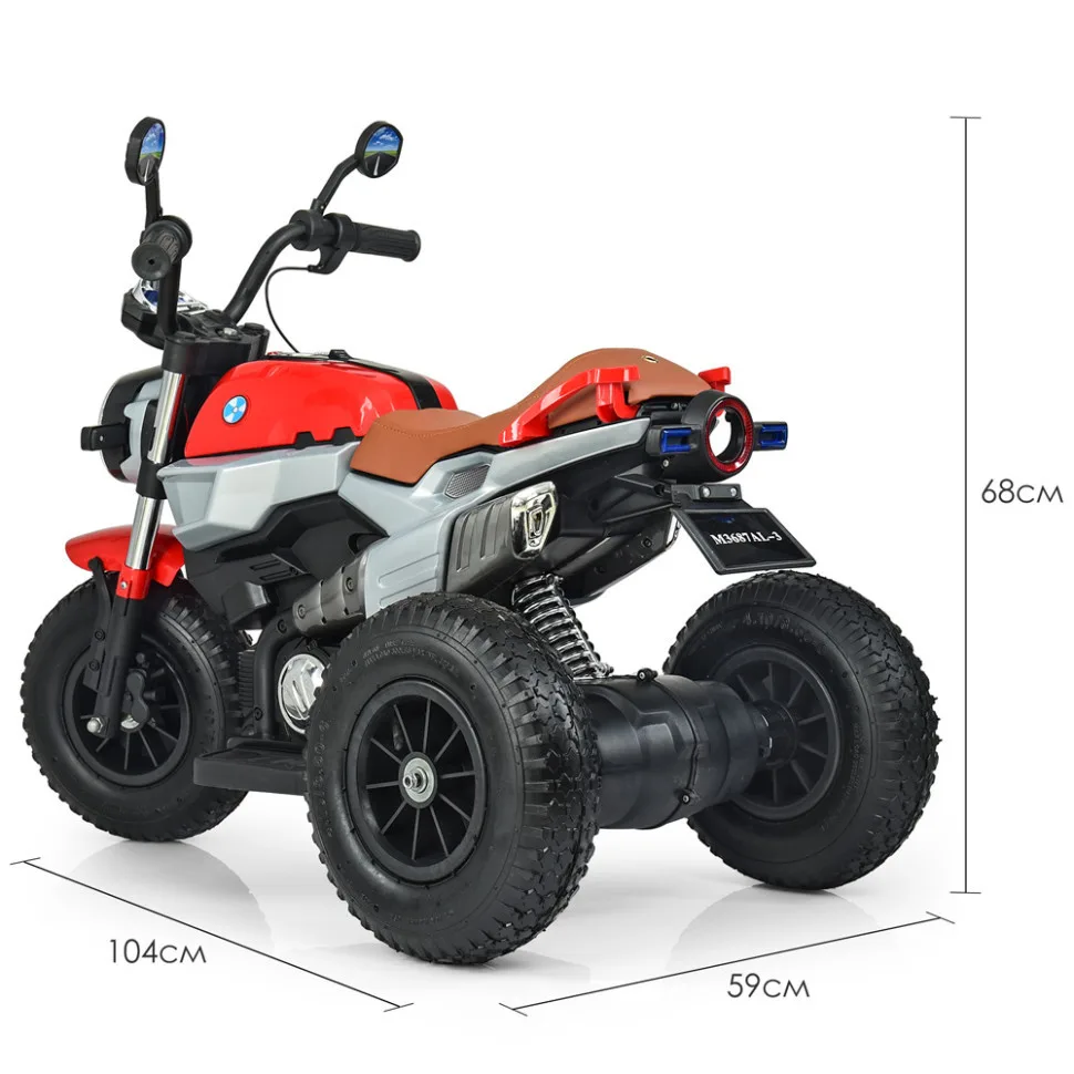 Дитячий електромобіль Bambi Racer шкіра до 60 кг коричневий 104 см