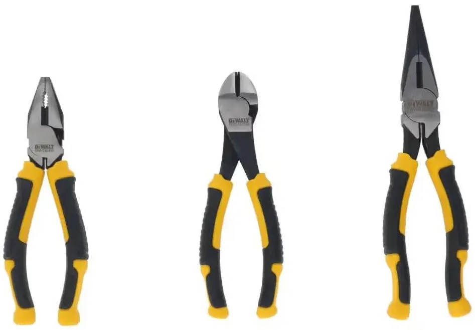 Набір шарнірних інструментів DeWALT LASER HARDENED: плоскогубці, довгі плоскогубці, кусачки (3 шт)