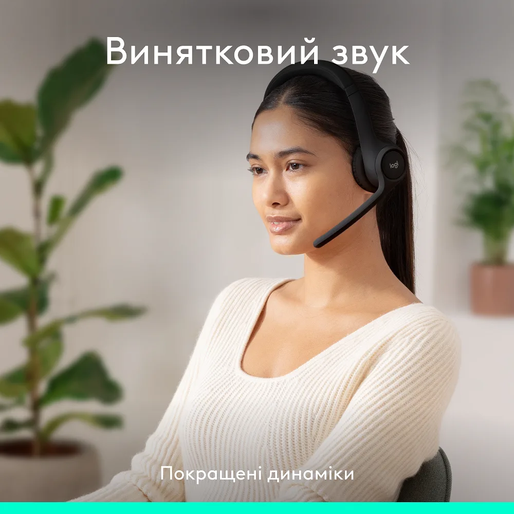 Гарнітура Logitech бездротова повнорозмірна пластикова чорна