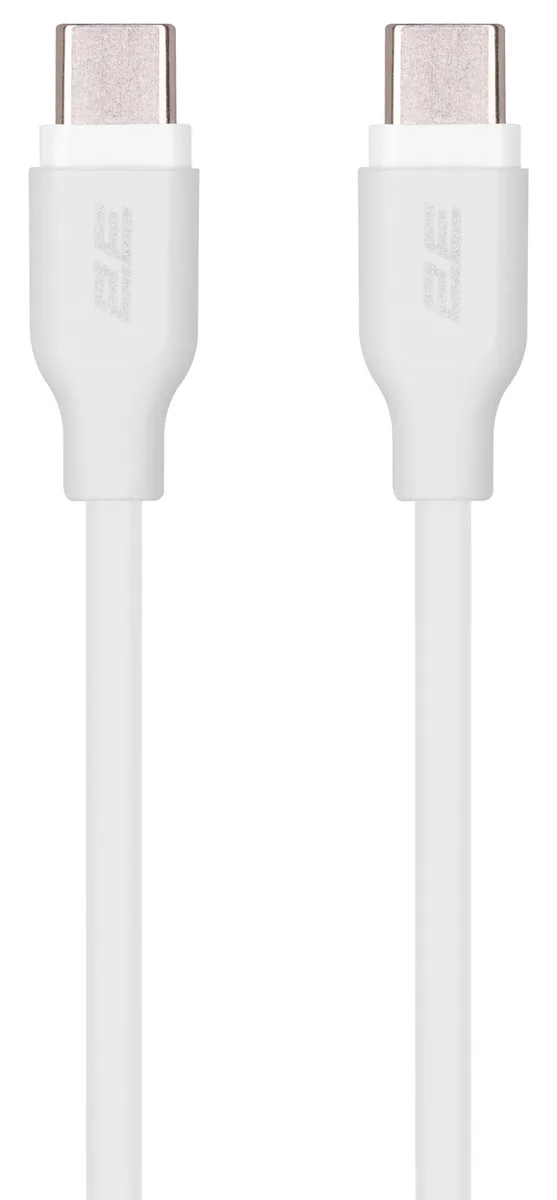 Кабель USB-C > USB-C заряджання/синхронізації 2E 1м, 60Вт Type-C, Glow, білий