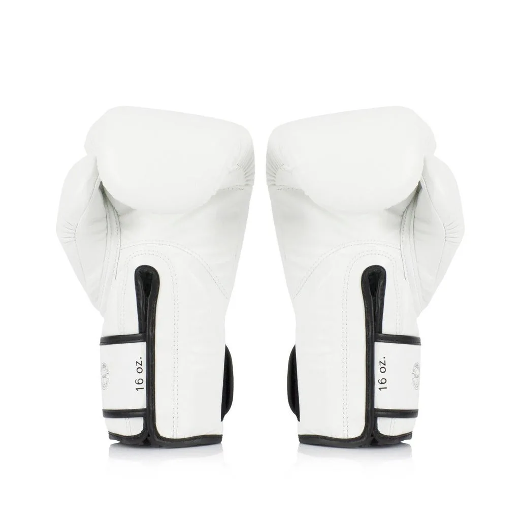 Боксерські рукавиці Fairtex натуральна шкіра 14 унцій білий
