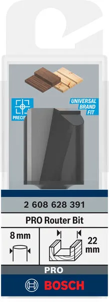 Фреза пазова Bosch Professional з двома ріжучими крайками Std S8 D22 L25