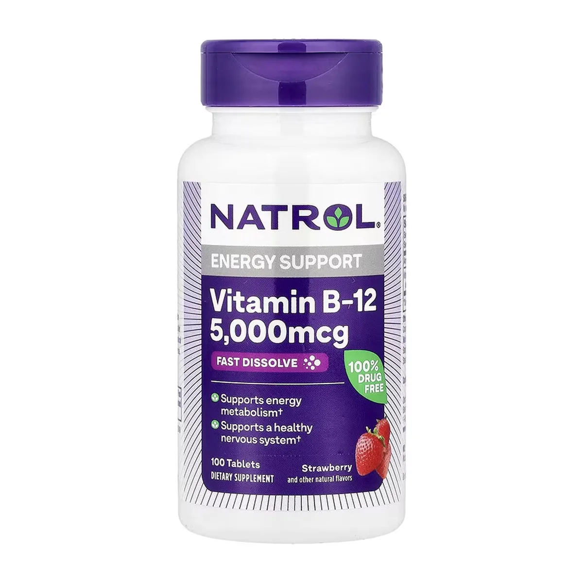 Вітамін B-12 Natrol 5000 мкг 100 таблеток швидкорозчинні