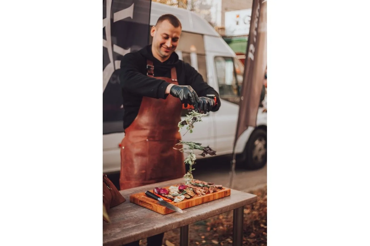 Фартух шкіряний GRILLI L коричневий натуральна шкіра