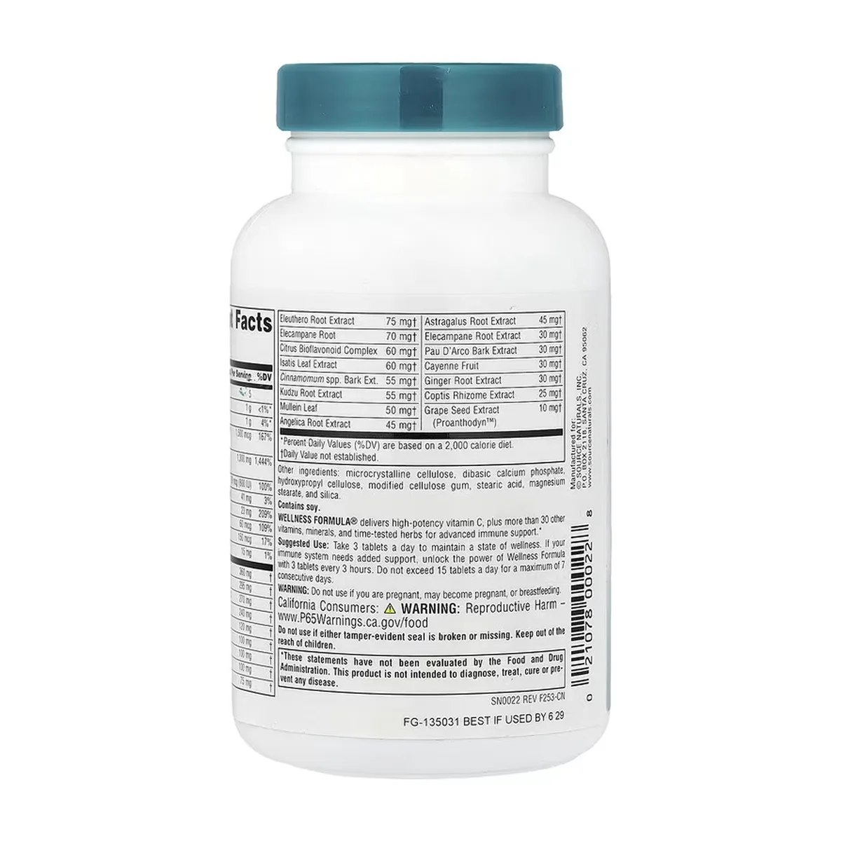 Wellness Formula Source Naturals 90 таблеток для поддержки иммунной системы