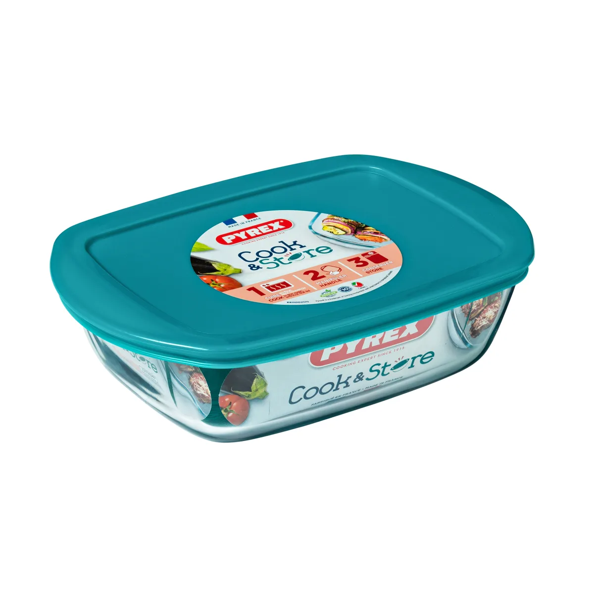 Форма для запекания Pyrex из боросиликатного стекла 28х20х8 см с крышкой.