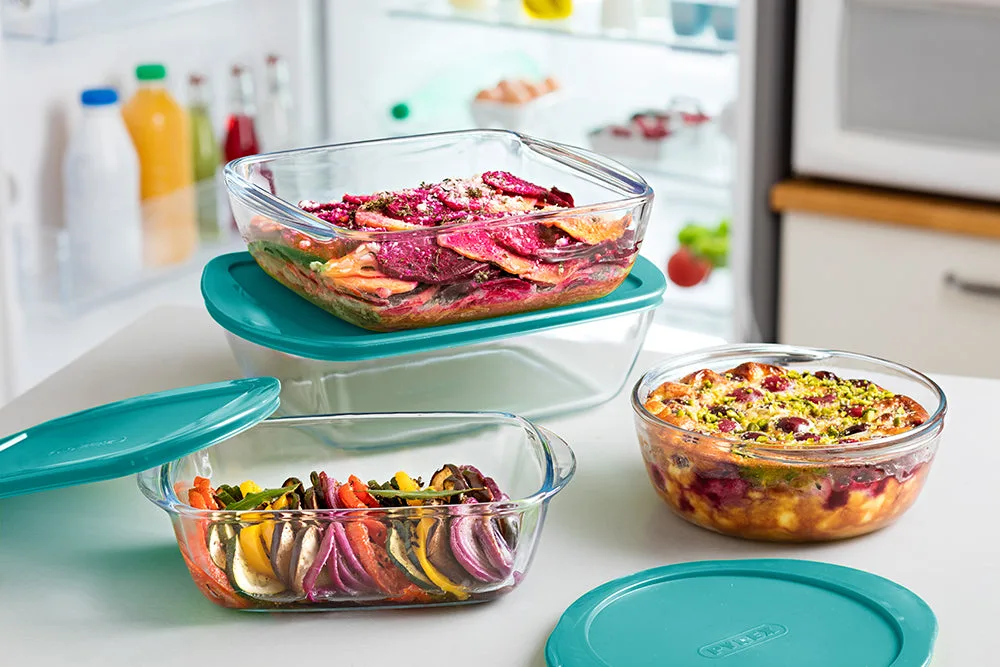 Форма для запекания Pyrex из боросиликатного стекла 28х20х8 см с крышкой.