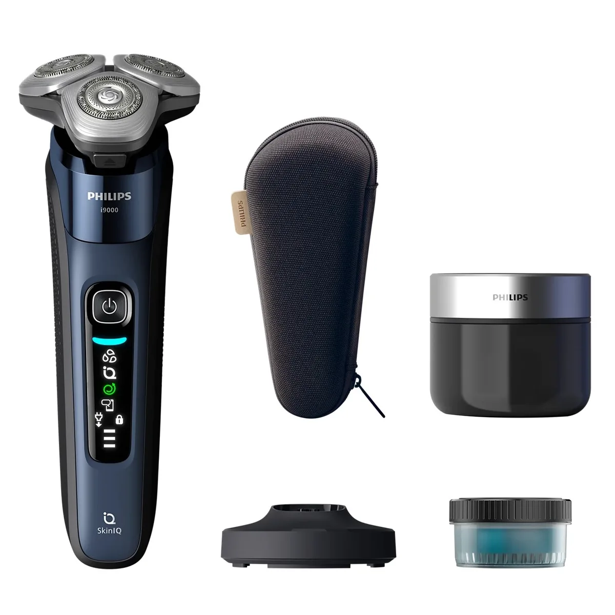 Електрична бритва Philips Series i9000 Prestige SkinIQ, 3 бритвені головки, Li-Ion, для сухого та вологого гоління, з індикатором