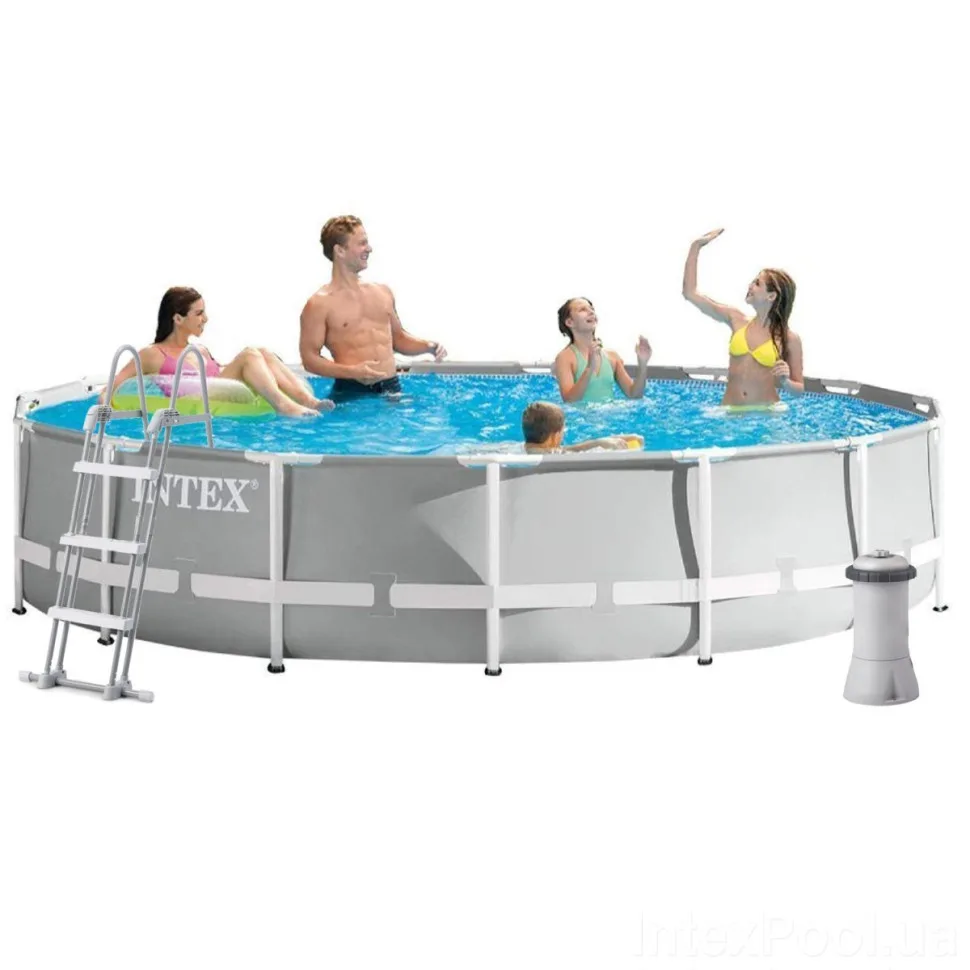 Каркасний басейн Intex ПВХ 457х107 см Сірий 14614 л