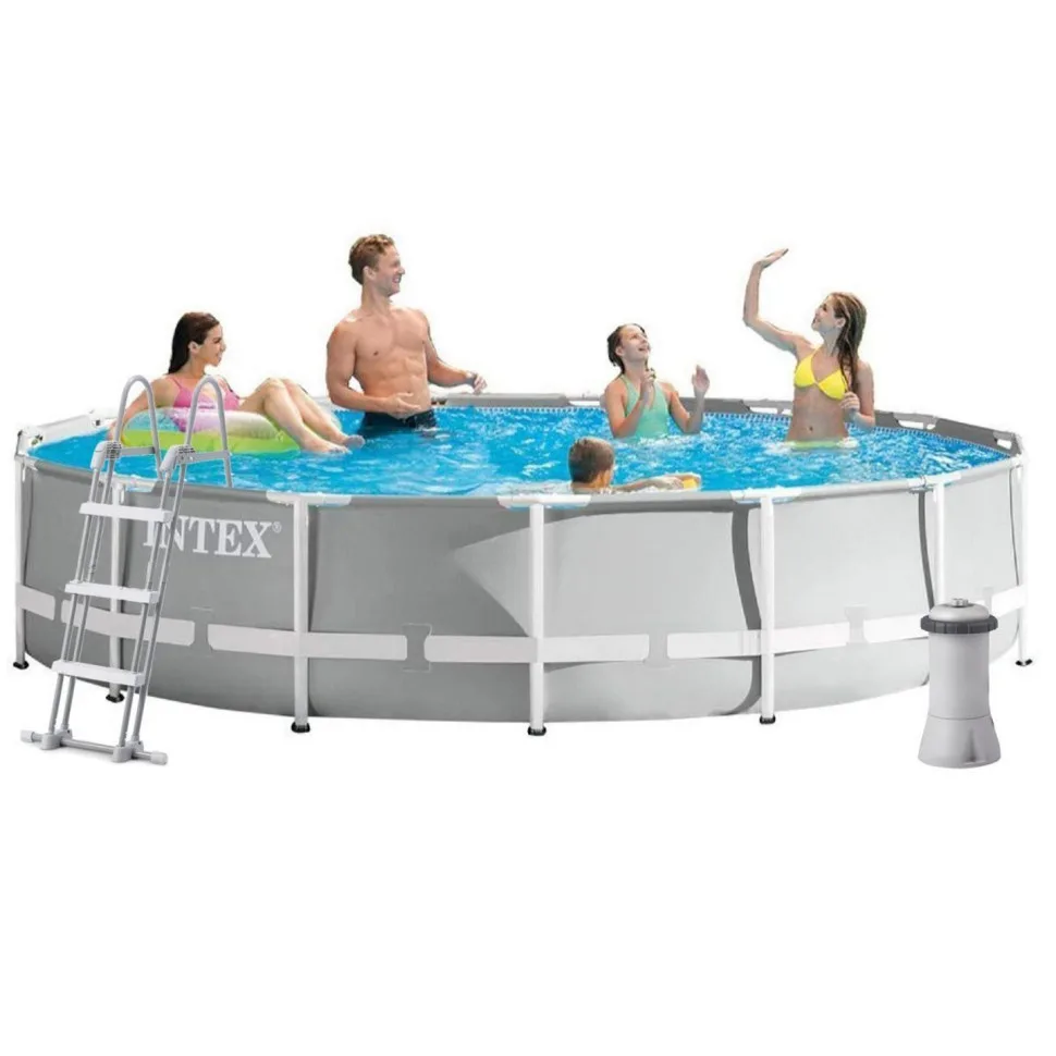Каркасний басейн Intex ПВХ 457х107 см Сірий 14614 л