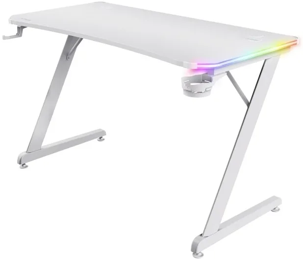 Стіл Trust GXT 709W LUMINUS, (120х74см), RGB, білий