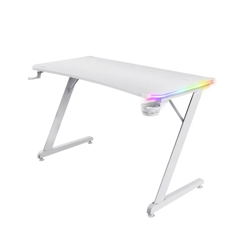 Стіл Trust GXT 709W LUMINUS, (120х74см), RGB, білий