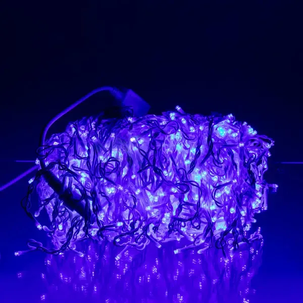 Вулична гірлянда Бахрома 50 м 840 LED білий провід синій