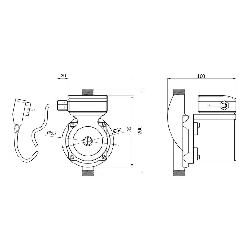 Циркуляційний насос Thermo Alliance LPS25-13Z 1" 260 Вт мідь 120х160х200 мм