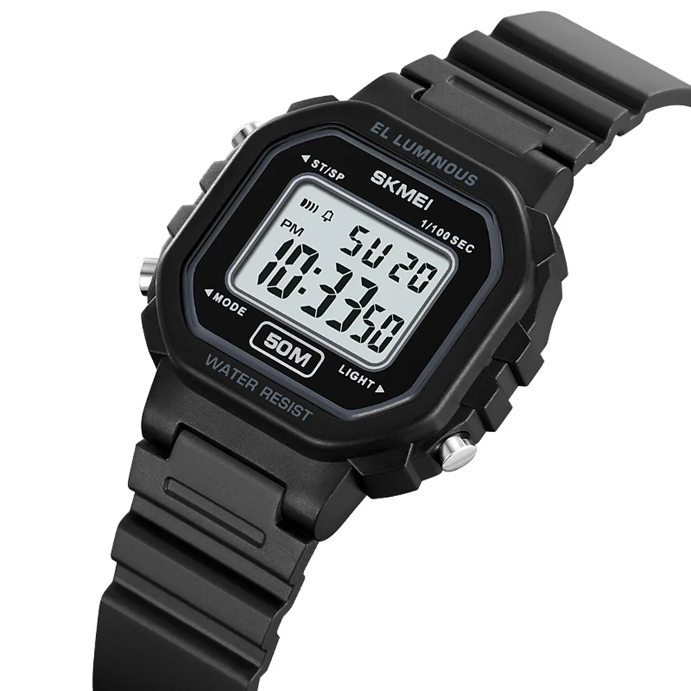 Часы Skmei пластик 50 м чёрные