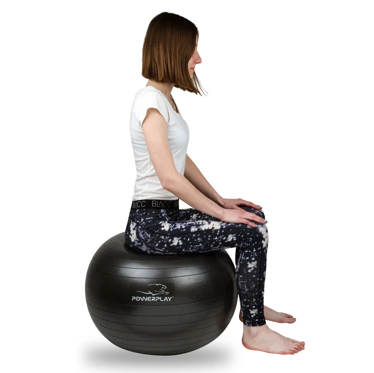 Мяч для фитнеса Active Point PVC 65 см Черный с насосом