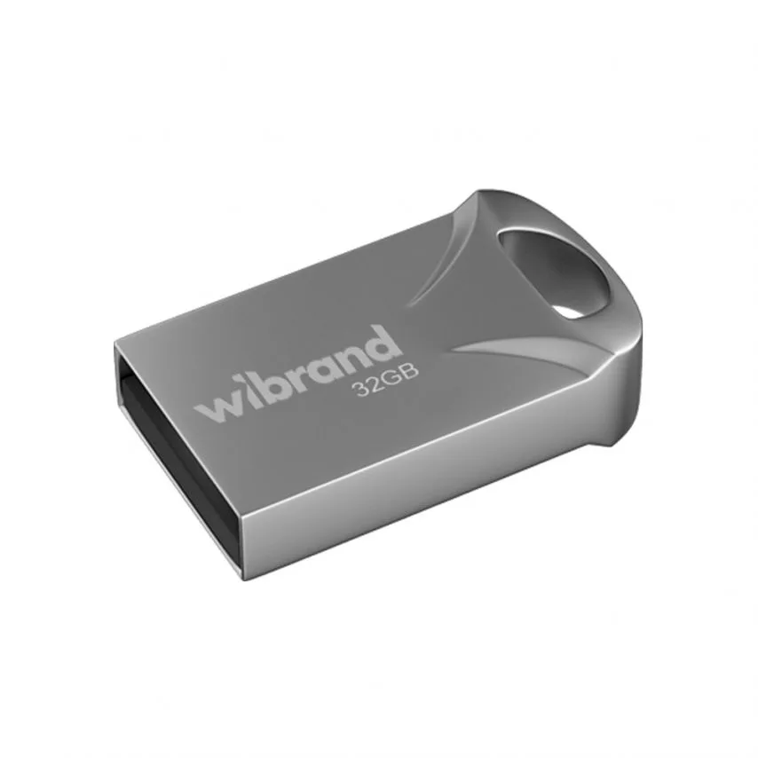 Флеш-пам'ять USB Wibrand метал 32Гб срібна