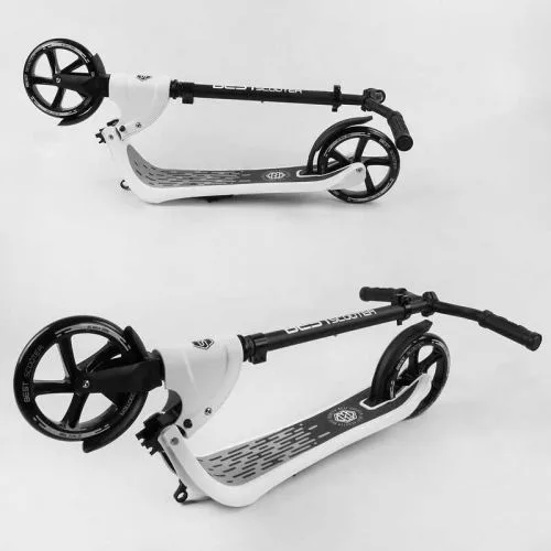 Самокат двухколесный белый Best Scooter колеса PU 20 см для детей и взрослых