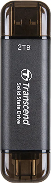 SSD накопичувач Transcend 2 ТБ USB Type-C/A Портативний Сірий