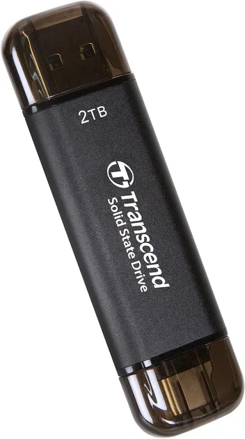 SSD накопичувач Transcend 2 ТБ USB Type-C/A Портативний Сірий