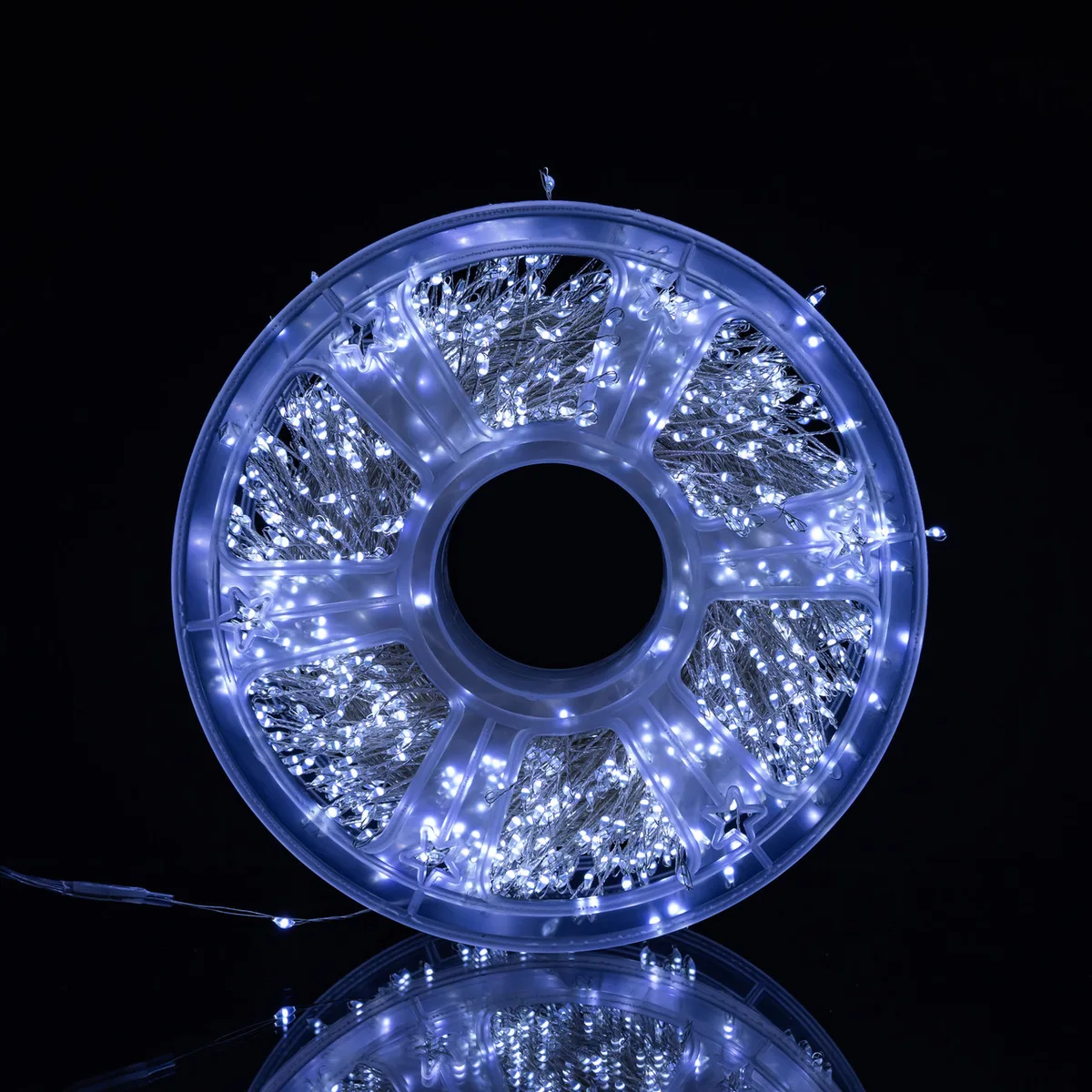 Новогодняя гирлянда светодиодная 50 м белый медный провод 1500 LED