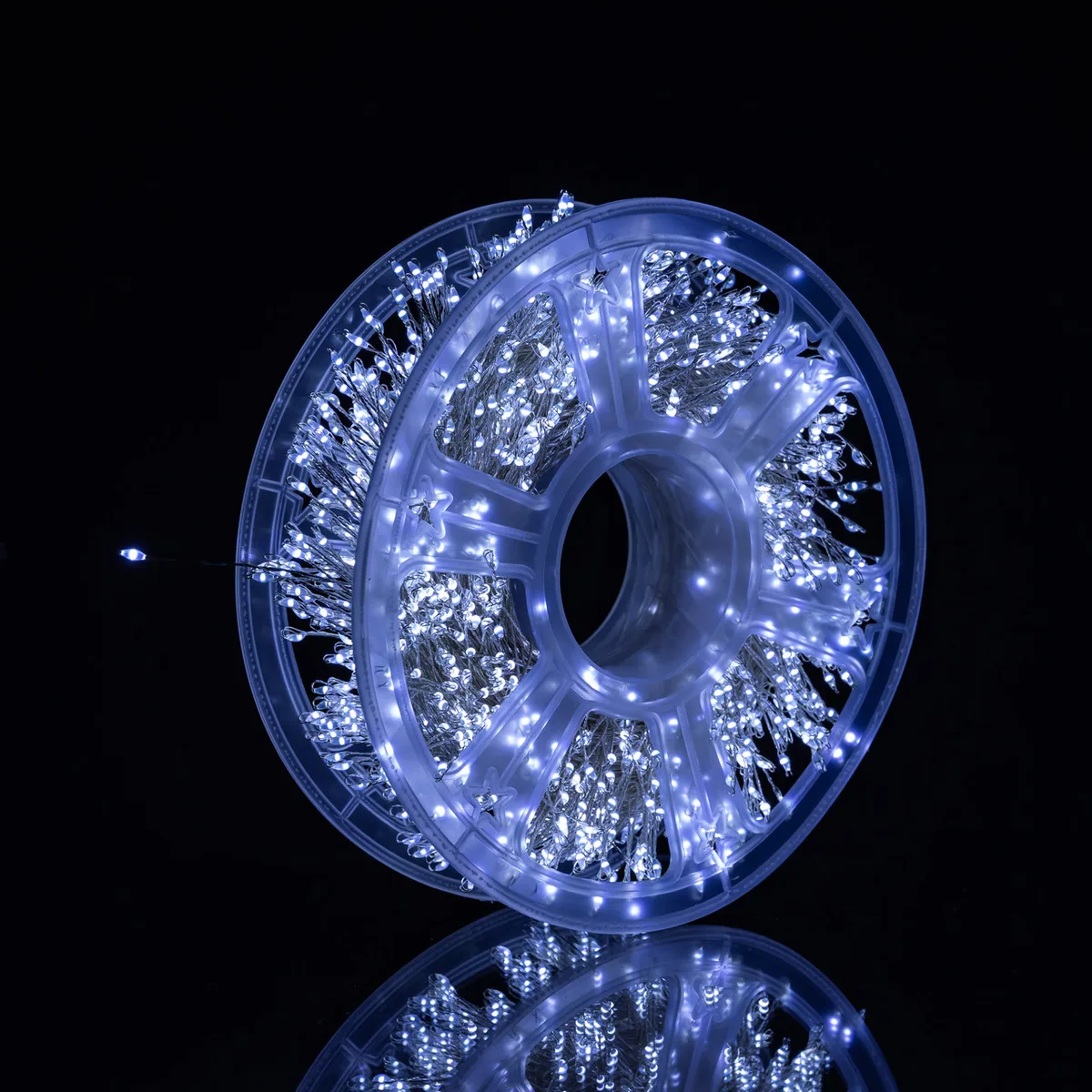 Новогодняя гирлянда светодиодная 50 м белый медный провод 1500 LED