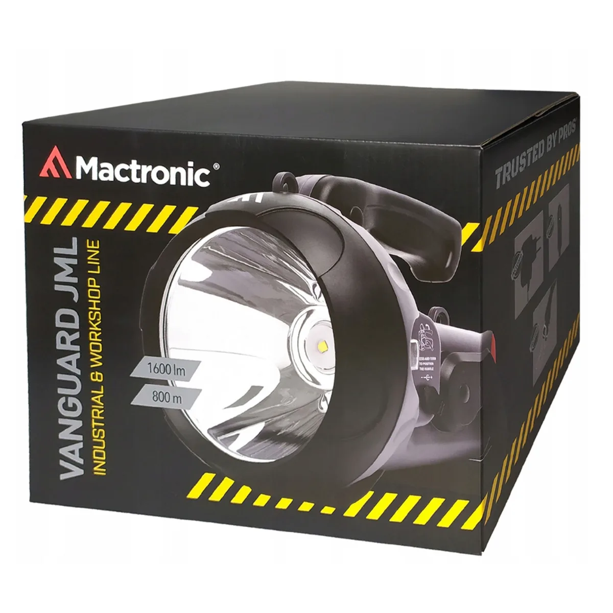 Фонарь Mactronic ручной LED 1600 Лм белый красный 226х176х165 мм