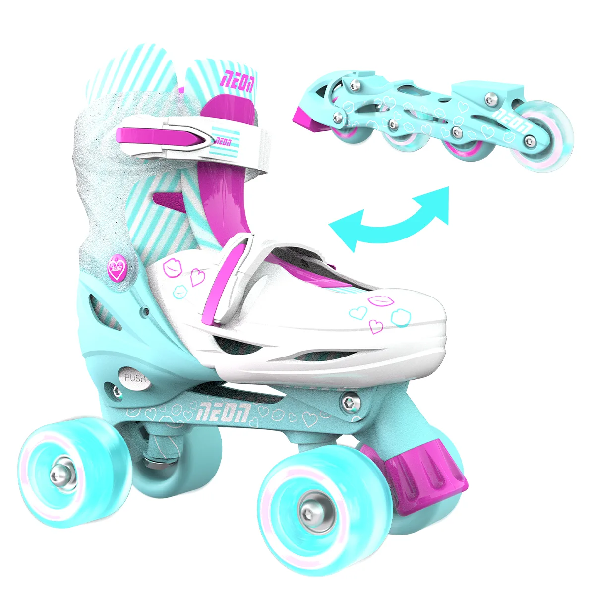 Роликові ковзани Neon Combo, розмір 30-33, бірюзовий