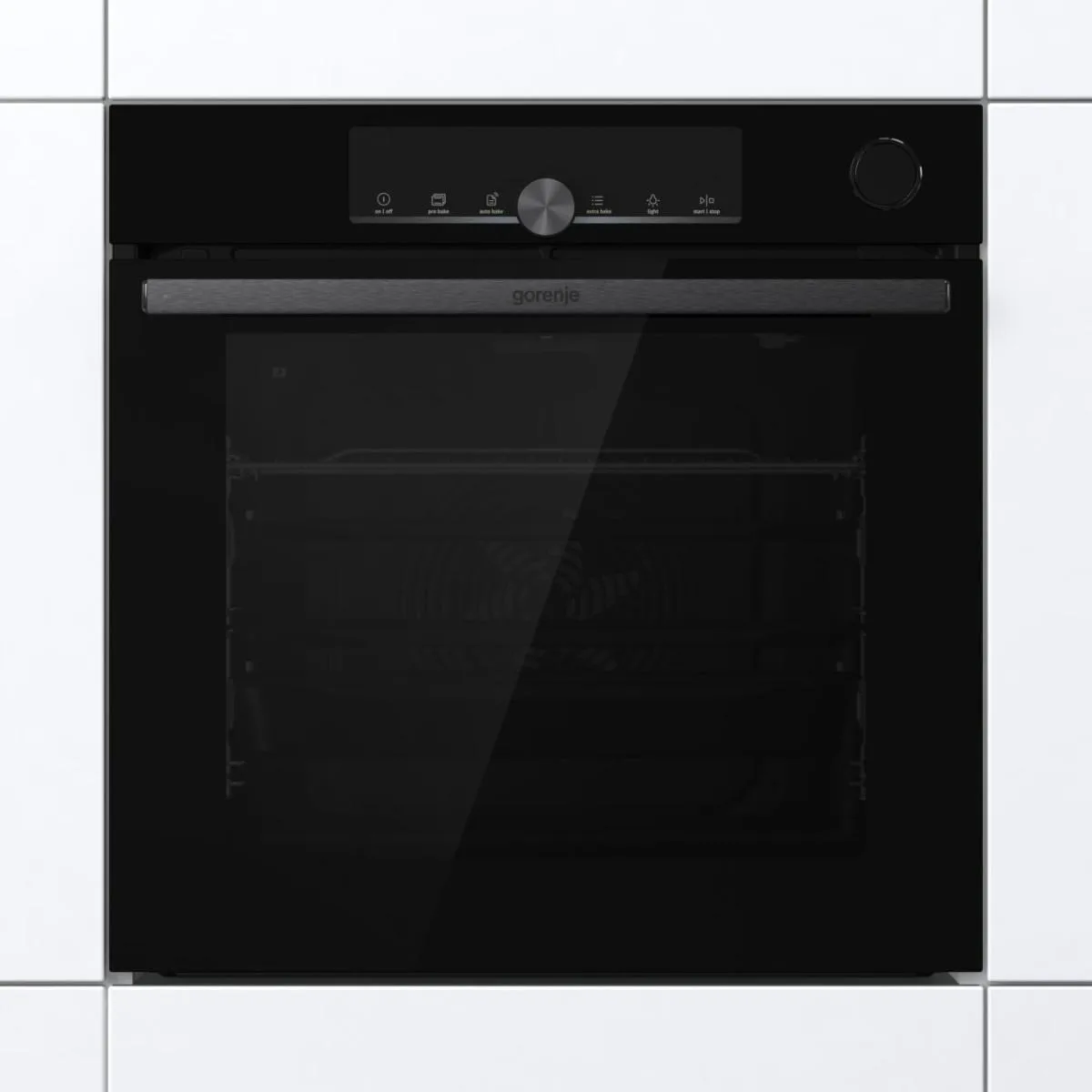 Духова шафа Gorenje електрична 77л A+ з Wi-Fi чорна для випікання і готування з функцією парового очищення