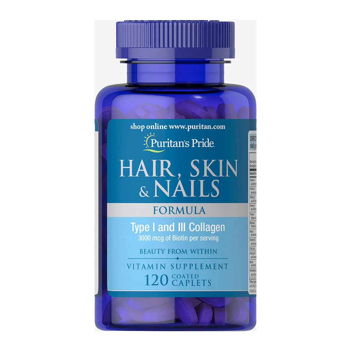 Puritans Pride Hair Skin Nails Formula капсулы 120 шт с биотином и коллагеном