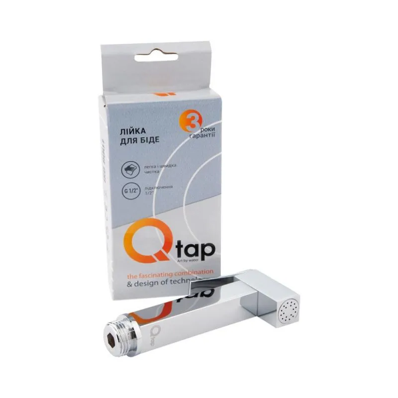 Лійка для гігієнічного душу Qtap B120 хромована латунь 25х50х110 мм