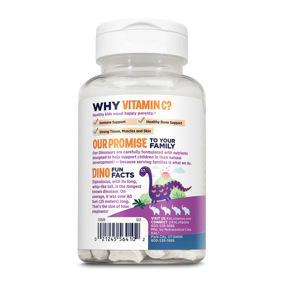 Жувальні таблетки KAL Vitamin C-Rex 100 мг 100 шт Апельсин