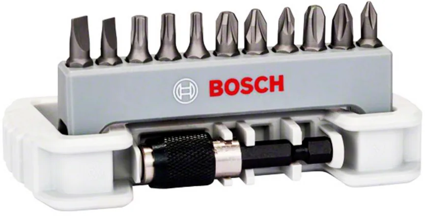 Біти Bosch Professional магнітний бітотримач набір 11шт для загвинчування з кейсом та тримачем
