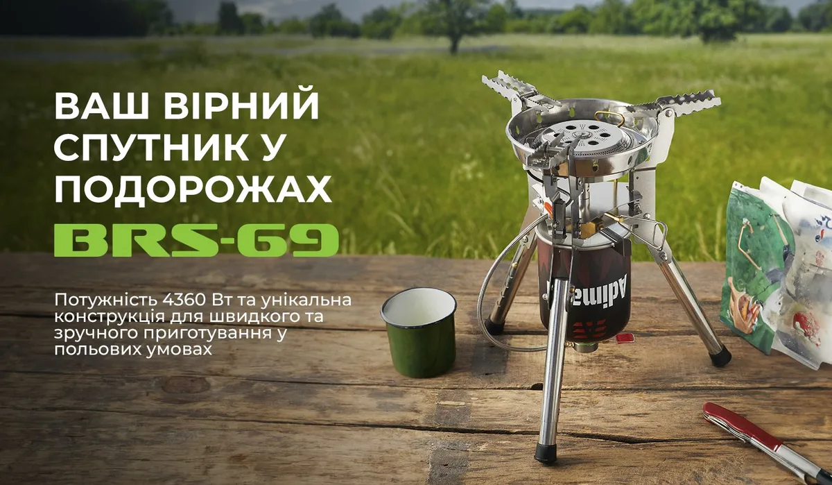 Газовий пальник BRS-69 нержавіюча сталь алюміній 304 мм 1,42 кг