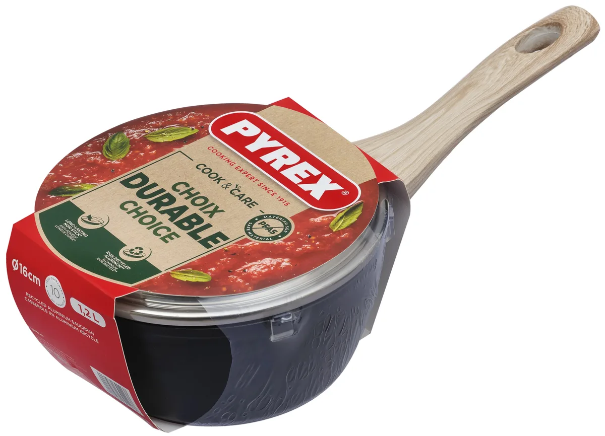 Ківш Pyrex алюмінієвий 1,2 л 16 см чорний з антипригарним покриттям