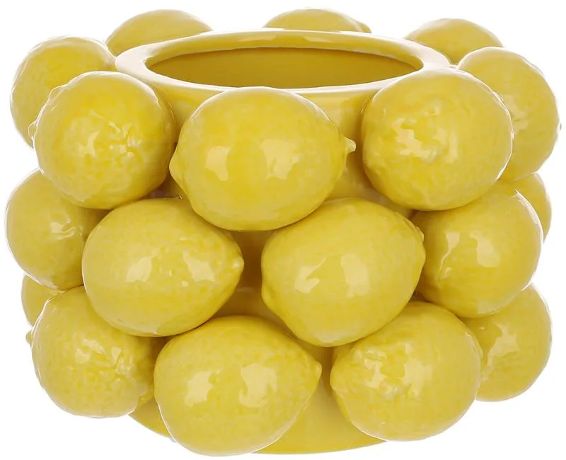 Ваза порцелянова Fruits Lemon з лимонним декором 14 см Ø21 см