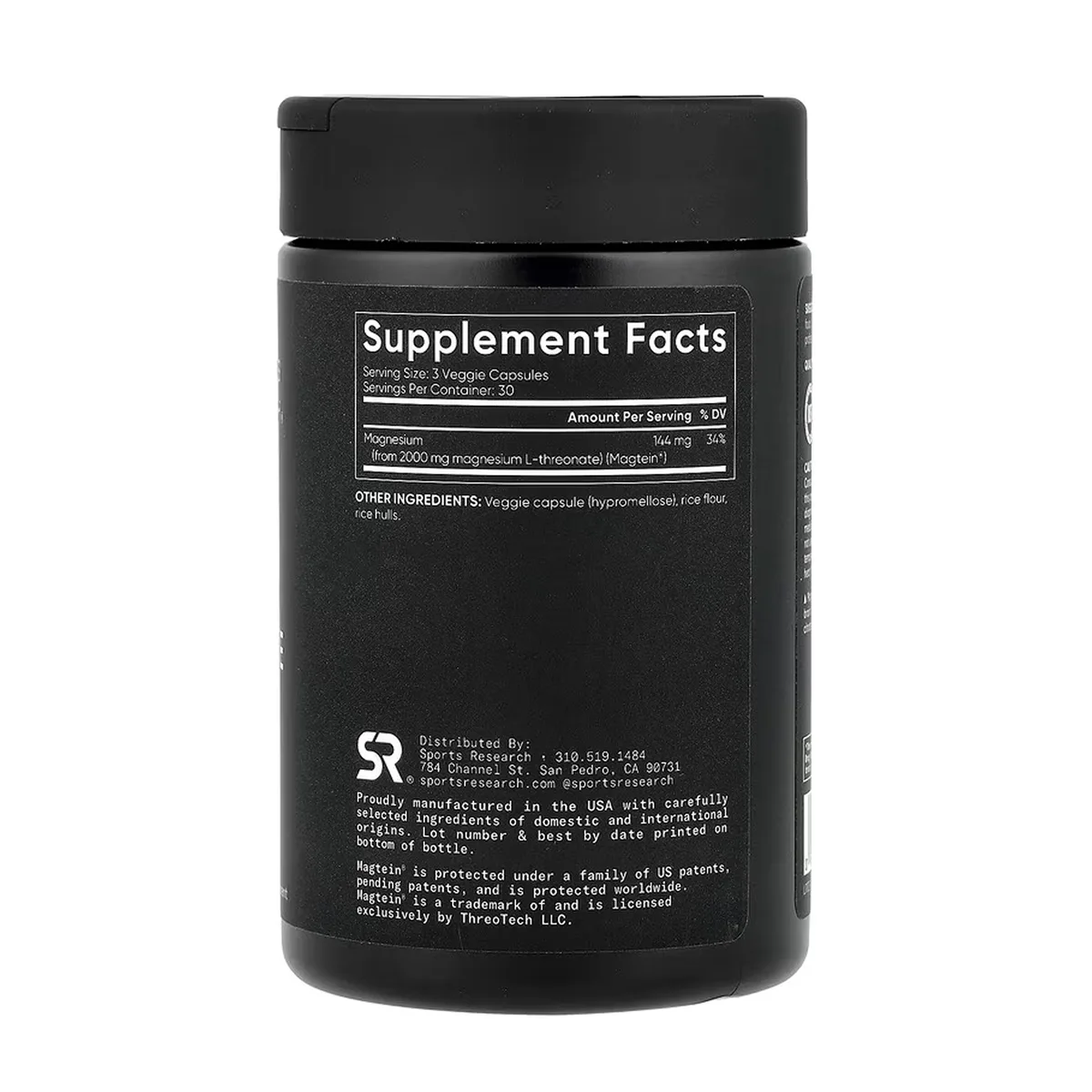 Magnesium L-Threonate Sport Research растительные капсулы 2000 мг 90 шт