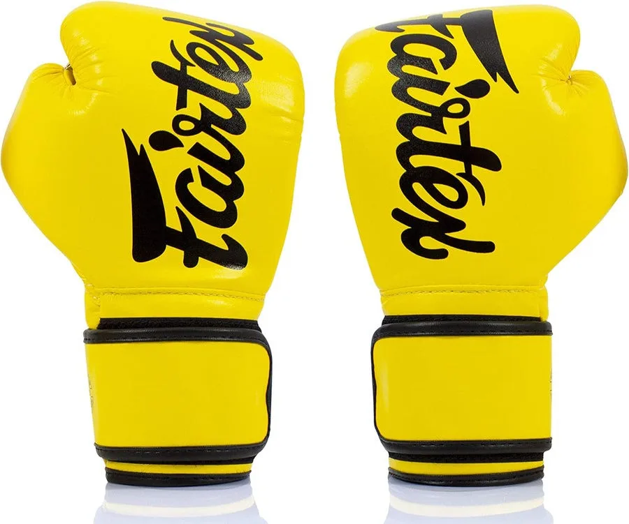 Боксерські рукавиці Fairtex штучна шкіра 10 унцій жовті