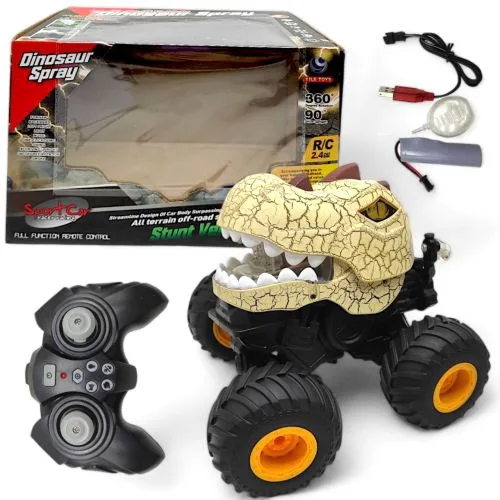 Радіоуправляюча машинка YILE TOYS Діно-джип бежевий з димом і світлом 17х16,5х15 см