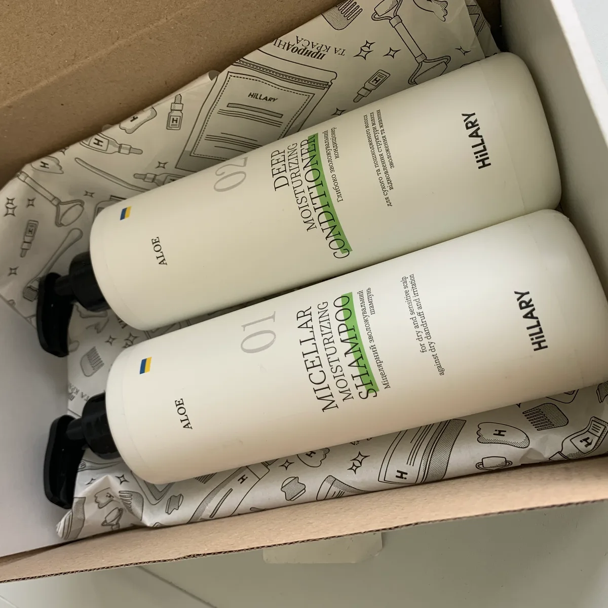 Шампунь + Кондиціонер Hillary Aloe Micellar Moisturizing, 500 мл